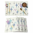 thumbnail image 1 of Purple Yellow Diamond Placemats Set of 4, Modern Geometric Middle Century Placemats for Dining Table, Place Mats for Kitchen Tabletop, Waterproof Wipeable Dining Table Mats Set, 1 of 9