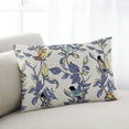 thumbnail image 1 of Purple Yellow Floral Throw Pillow Cover, Spring Birds Herbs Flowers Rectangle Decorative Pillow Case Protector Soft Cushion Cover Lumbar Pillowcase for Couch Sofa Bedroom Car Chair Decor 20x26 Inch, 1 of 8