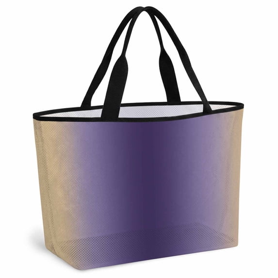 Purple Yellow Ombre Beach Bag for Women, Large Breathable Mesh Beach Tote Bag, Farmhouse Modern Gradient Art Sandproof Lightweight Travel Bags for Vacation Picnic Swimming Pool 15.7"x15.7"x9.1"