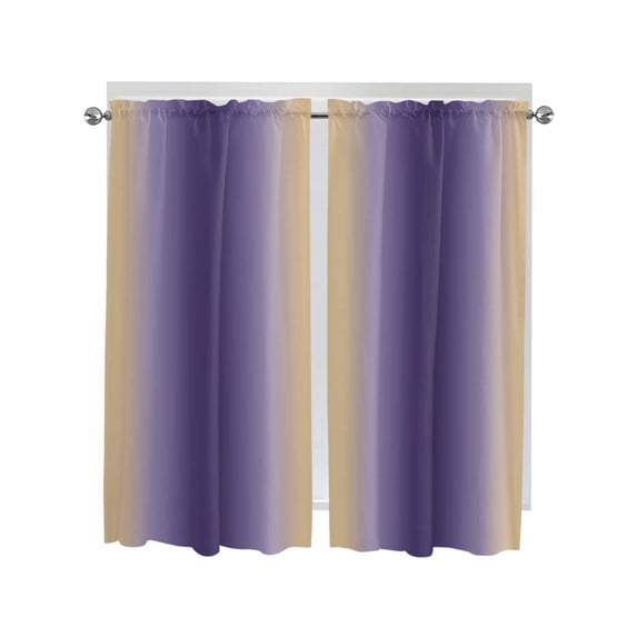 Purple Yellow Ombre Living Room Curtains 2 Panel, Farmhouse Modern Gradient Art Cafe Window Treatment, Extra Long Farmhouse Bedroom Bathroom Kitchen Curtains Drapes 104"x72"