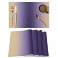 thumbnail image 1 of Purple Yellow Ombre Placemats Set of 8, Farmhouse Modern Gradient Art Placemats for Dining Table, Place Mats for Kitchen Tabletop, Waterproof Wipeable Dining Table Mats Set, 1 of 9