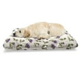 thumbnail image 1 of Purple and Yellow Pet Bed, Thistle Inflorescences Blossoming Wild Flowers Demonstration, Resistant Pad for Dogs and Cats Cushion with Removable Cover, 24" x 39", Ivory Violet Fern Green, by Ambesonne, 1 of 4