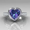 thumbnail image 1 of Purple Zircon Crystal Ring For Women Lovely Heart Shape Excellent Quality Beautiful Jewelry Romantic Valentine's Day Gift, 1 of 1