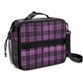 thumbnail image 1 of Purple and Black Checkered Pattern Insulated Lunch Bag with Shoulder Strap and Bottle Holder,Bento School Lunch Bag Box,11x9.5x3.5 Inches, 1 of 4