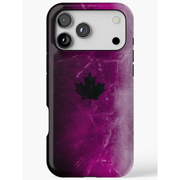 Purple and Black Textured Maple Leaf Tough Phone Case for Apple iPhone ...