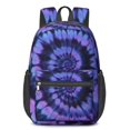 thumbnail image 1 of Purple and Black Tie Dye Pattern 17" School Backpacks for Teens,Waterproof Oxford Fabric,S-Shape Padded Straps for School,Travel,Hiking,Camping, 1 of 6