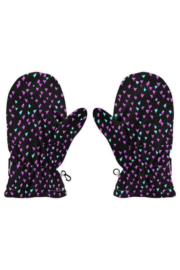 Purple and Blue Arrows Cold Weather Mittens Cozy Gloves with Adjustable Fit Perfect for Outdoor Fun