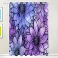 thumbnail image 1 of Purple and Blue Floral Blackout Curtains for Living Room Bedroom 55W x 72/84L Insulated Window Drapes 2 Panels, 1 of 6