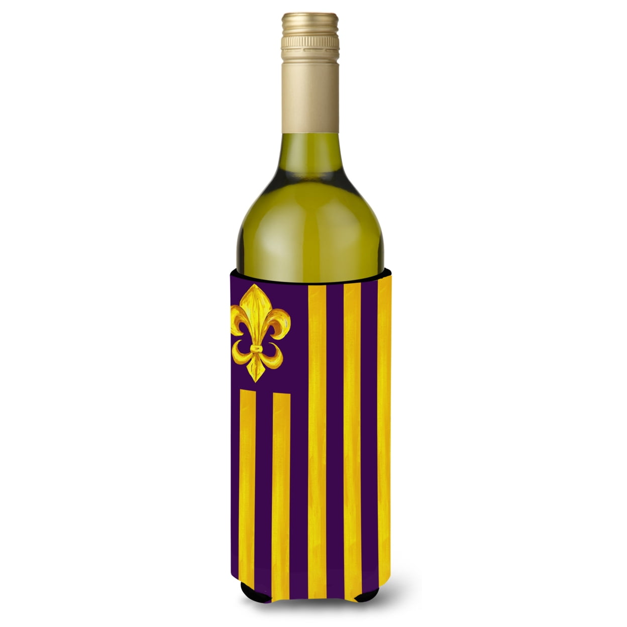 Purple and Gold Fleur de lis Wine Bottle Hugger - Walmart.com