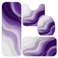 thumbnail image 1 of Purple and Gold Marble Pattern Bathroom Rug Set 4 Piece,Includes Contour,Lid Cover,Bath Mat,Non-Slip Extra Soft Absorbent Washable, 1 of 3