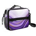 thumbnail image 1 of Purple and Gold Marble Pattern Insulated Lunch Bag with Shoulder Strap and Bottle Holder,Bento School Lunch Bag Box,11x9.5x3.5 Inches, 1 of 5