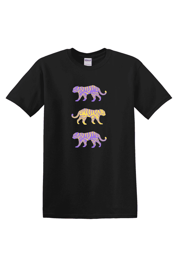 Purple and Gold Tigers Cute Louisiana Mardi Gras Tigers Game Day Football Baton Rouge Fan Tailgate T-shirt