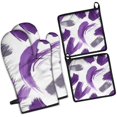 thumbnail image 1 of Purple and Grey Abstract Art Artwork Kitchen Oven Mitt and Pot Holder Sets 4 Pcs for Baking, Cooking and Grilling, Heat Resistant Up To 392 °F, 1 of 7