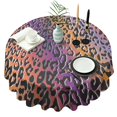 thumbnail image 1 of Purple and Orange Of Leopard Print Round Tablecloth 60"x60",Wrinkle Wipeable Table Cloth for Kitchen Dining Room Picnic Patio Party, 1 of 6