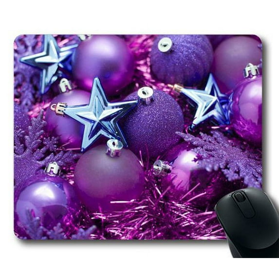Purple and Pink Christmas Ornaments Mouse pads Gaming Mouse Pad 9.84x7.87 inches