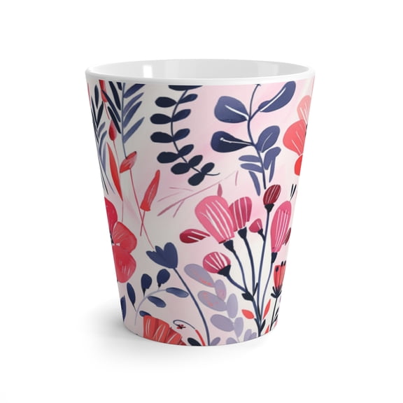Purple and Pink Floral Coffee Latte Mug
