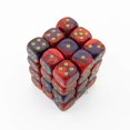 thumbnail image 1 of Purple and Red Gemini Dice with Gold Pips D6 12mm (1/2in) Pack of 36 Chessex, 1 of 3