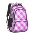 thumbnail image 1 of Purple and White Checkered Pattern Backpack for School, Cute School Bag with Adjustable Shoulder Straps and Padded Back, 16.9"x12.6"x5.9", 1 of 5