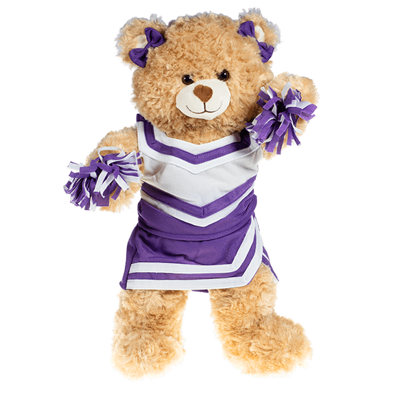 Purple and White Cheer Uniform for 1418 Inch Plush Doll, Team Dress Up Outfit