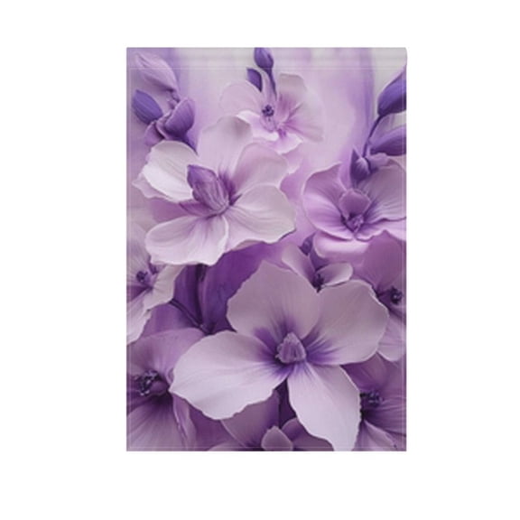 Purple and White Flowers Garden Flag Double Sided 12 x 18/28 x 40 Inch Yard Flag Home Outdoor Yard Patio Lawn Decor