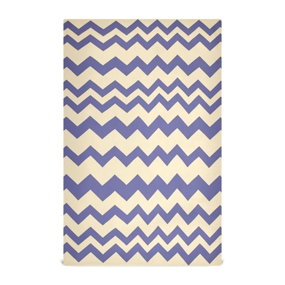 Purple and White Zigzag Decorative Waffle Towel Kitchen Dishcloth 28x18in Multi-Use Tea Towel