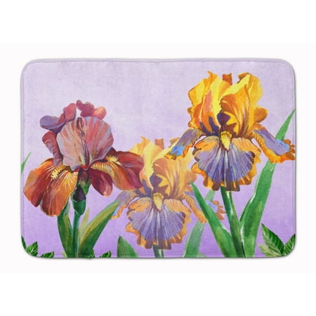 Purple and Yellow Iris Machine Washable Memory Foam Mat