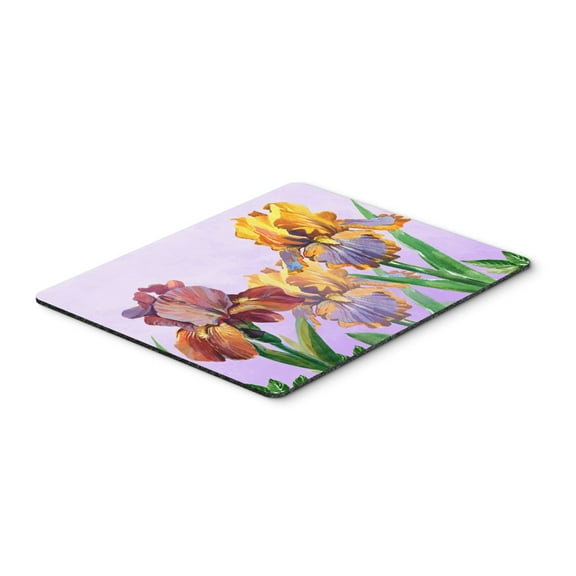 Purple and Yellow Iris Mouse Pad Hot Pad or Trivet