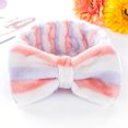thumbnail image 1 of (Purple and pink stripes) Face wash makeup sports hair towel headband with bow elastic band, 1 of 1