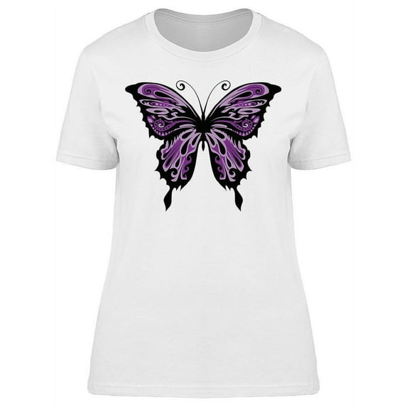 Purple/black Butterfly Design Tee Women's -Image by Shutterstock