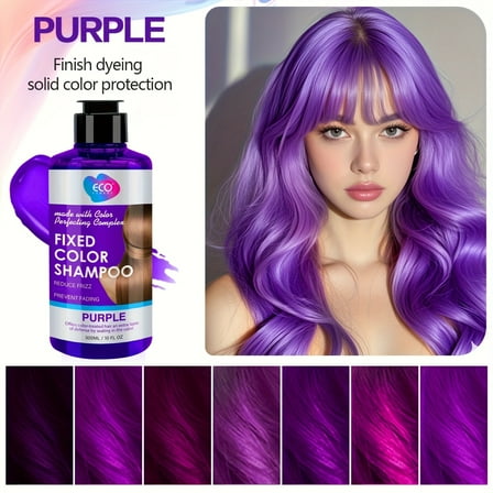 Purple color fixing shampoo, suitable for dyeing and white/blonde hair, moisturizing, unisex, hair care, color fixing, elegant packaging, rich in lavender extract