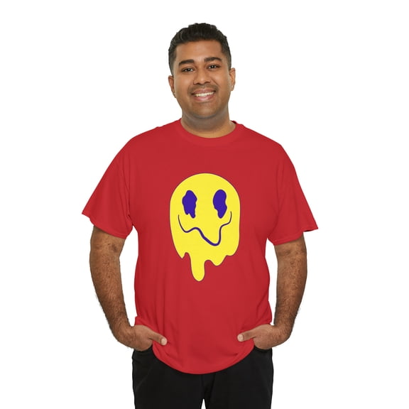 Purple eye smiley face graphic t shirt Unisex Heavy Cotton Tee