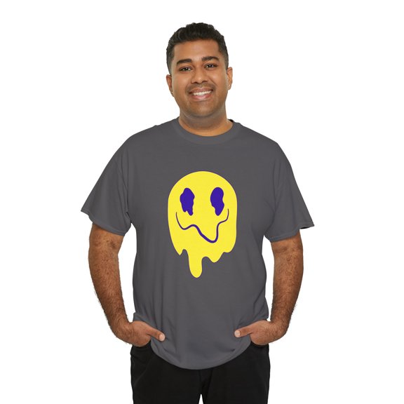 Purple eye smiley face graphic t shirt Unisex Heavy Cotton Tee