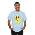 thumbnail image 1 of Purple eye smiley face graphic t shirt Unisex Heavy Cotton Tee, 1 of 8