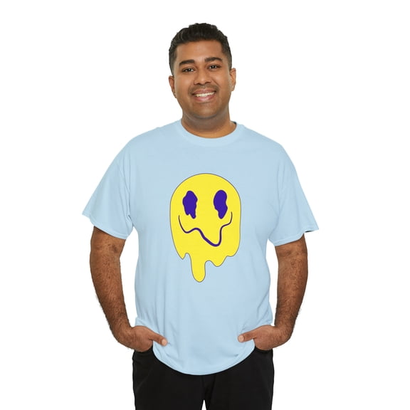 Purple eye smiley face graphic t shirt Unisex Heavy Cotton Tee