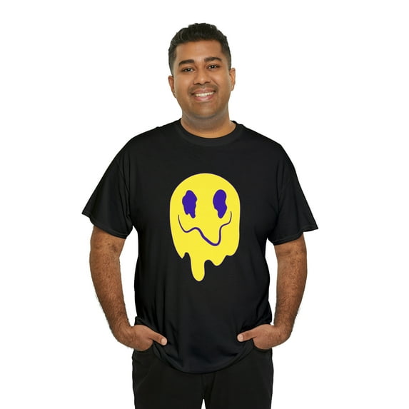 Purple eye smiley face graphic t shirt Unisex Heavy Cotton Tee