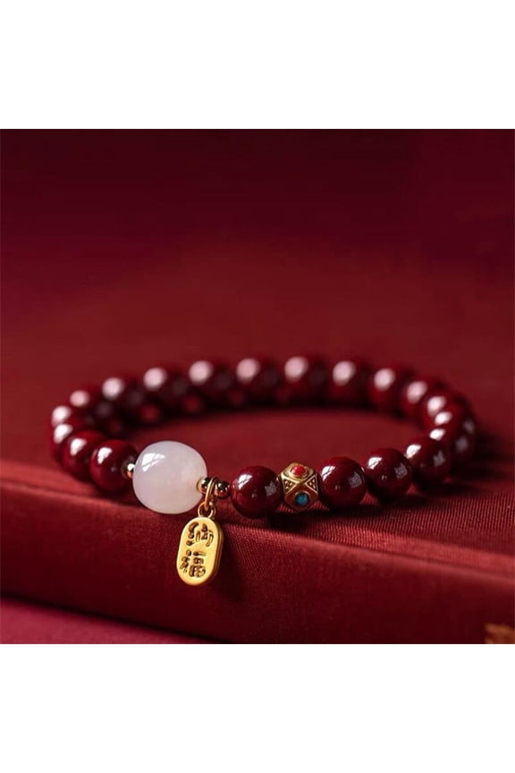 Purple gold sand cinnabar blessing beads bracelet