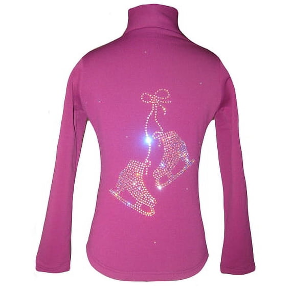 Purple ice skating jacket with "Pair of skates" applique