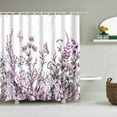 thumbnail image 1 of Purple lavender Shower Curtain 72 x 72 Inch, Floral Botanical Shower Curtain for Bathroom Decor, Wildflower Herb Shower Curtain with 12 Hooks, 1 of 2