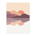 thumbnail image 1 of Purple mountains reflected in the lake - Illustration Unframed Wall Art Print 5 x 7 inches, 1 of 4