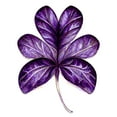 thumbnail image 1 of Purple on White Six Clover Modern Simple Leaf Illustration Extra Large XL Wall Art Poster Print, 1 of 3