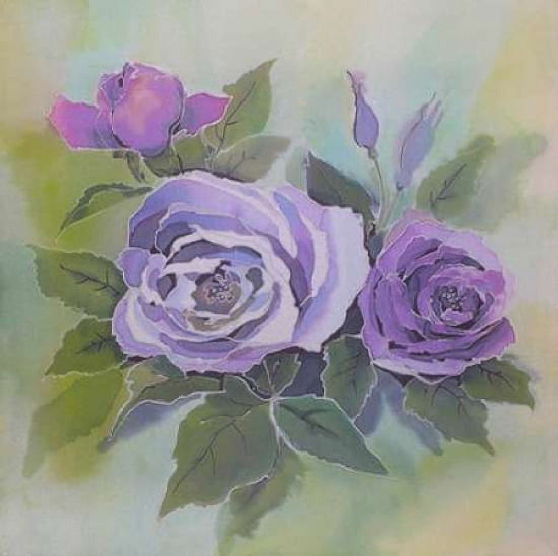 Purple roses Canvas Art - Alisa Mayskaya (24 x 24)
