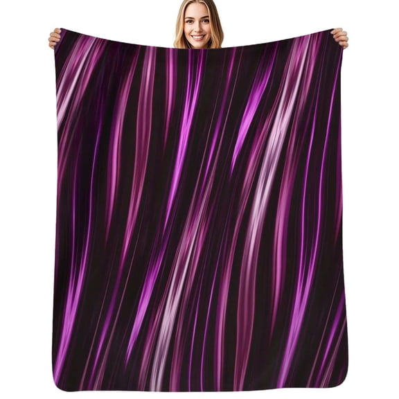 Purple silky wave background Soft Blanket Travel Bedding Throws Flannel Bedspread Sofa Bed Cover