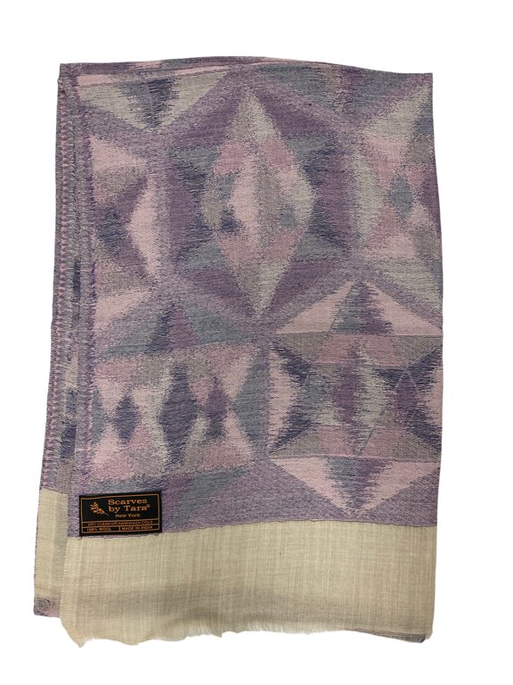 Purple woolen Scarf with zigzag Prints For Women Exquisite Unique Summer/Spring Collection Lightweight Soft Scarf Shawl Wrap.