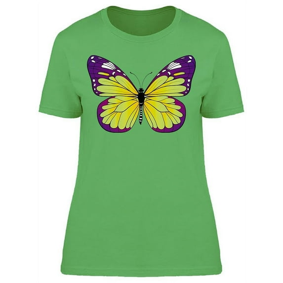 Purple/yellow Awesome Butterfly T-Shirt Women -Image by Shutterstock, Female Large