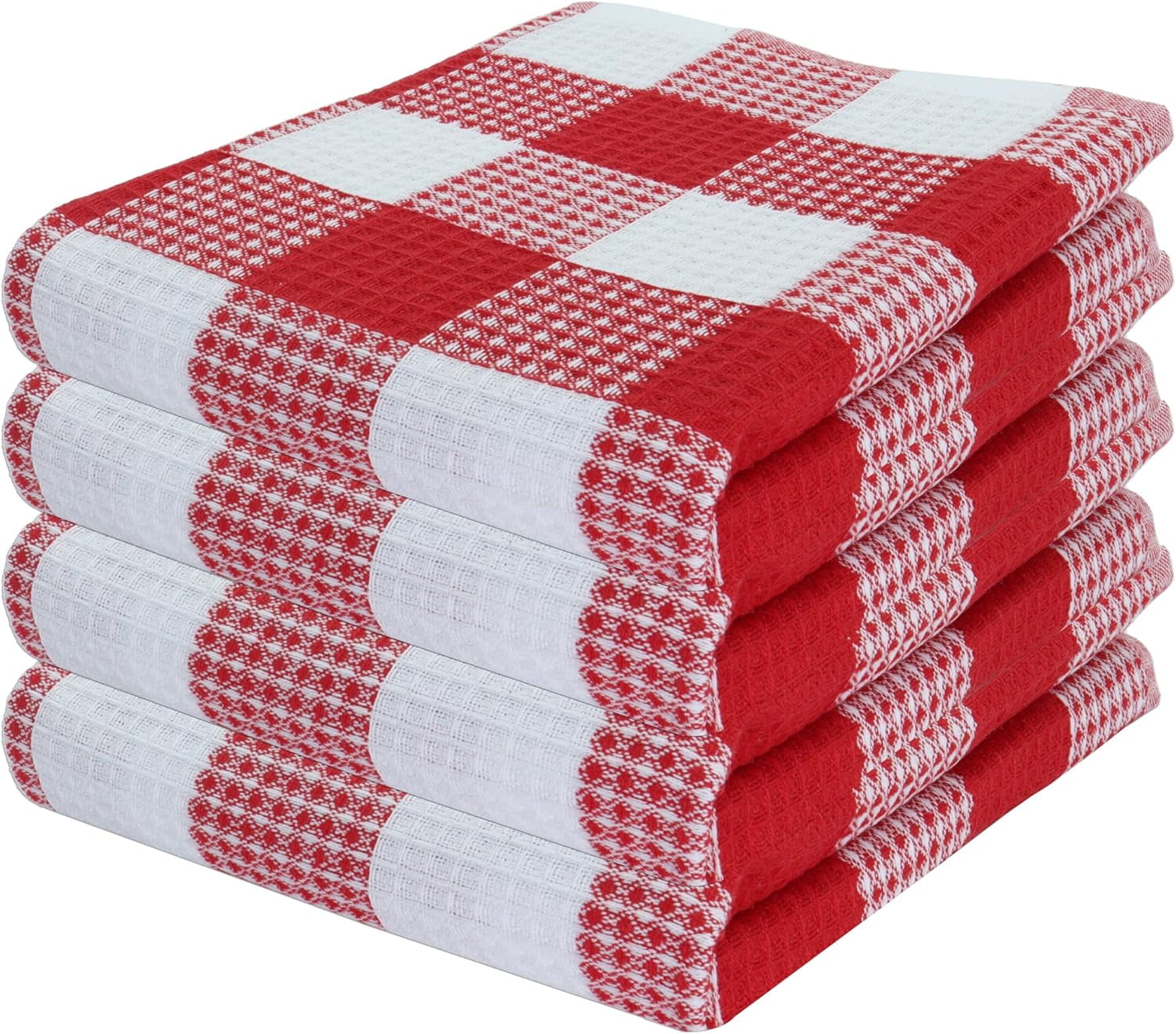 PurpleEssences 100 Cotton Waffle Weave Check Plaid Kitchen Towels 15 PurpleEssences 100 Cotton Waffle Weave Check Plaid Kitchen Towels 15