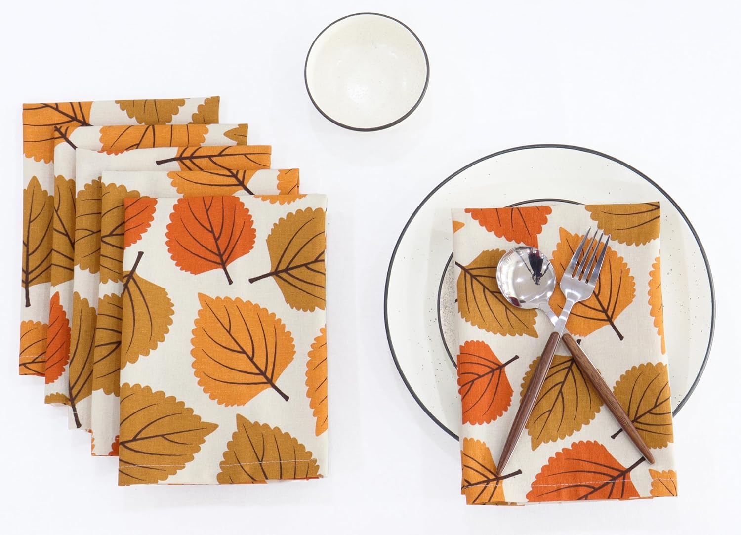 PurpleEssences Amber Fall Cloth Napkins Set of 6, 18
