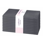 PurpleEssences Cloth Napkins Set of 10, 18x18 Inch, Dinner table Decorative Napkins - Dark Gray