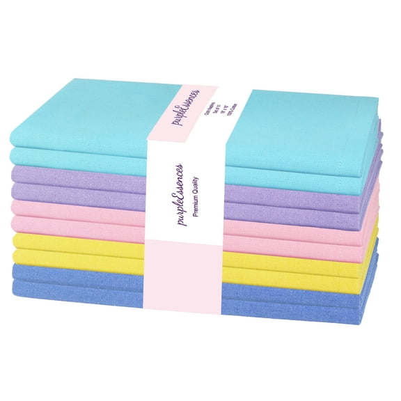 PurpleEssences Cloth Napkins Set of 10, 18x18 Inch, Dinner table Decorative Napkins - Multicolor