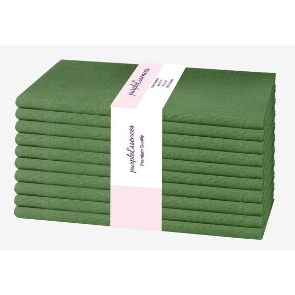 PurpleEssences Cloth Napkins Set of 10, 18x18 Inch, Dinner Table Decorative Napkins - Sage Green