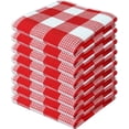 thumbnail image 1 of PurpleEssences Waffle Weave Check Plaid Kitchen Towels, 100% Cotton, 12x12, 8-Pack, Red/White, 1 of 6